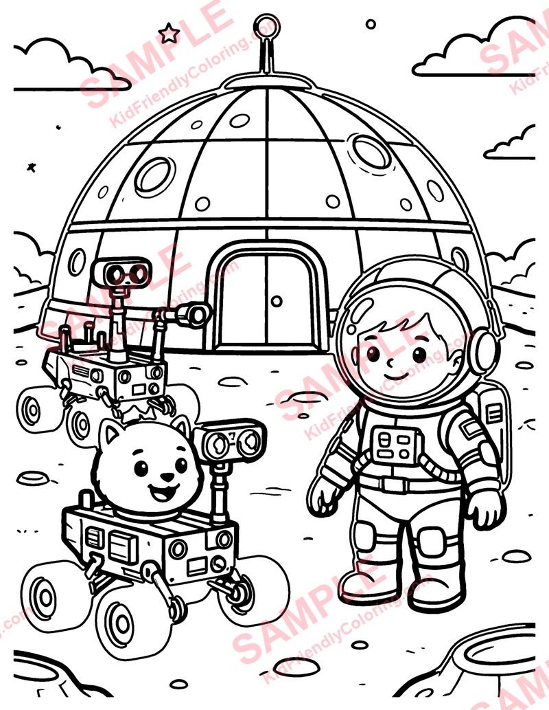 Moon Base coloring page preview