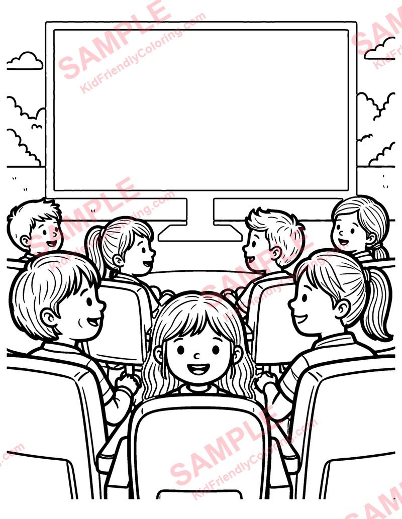 Movie Theater coloring page preview