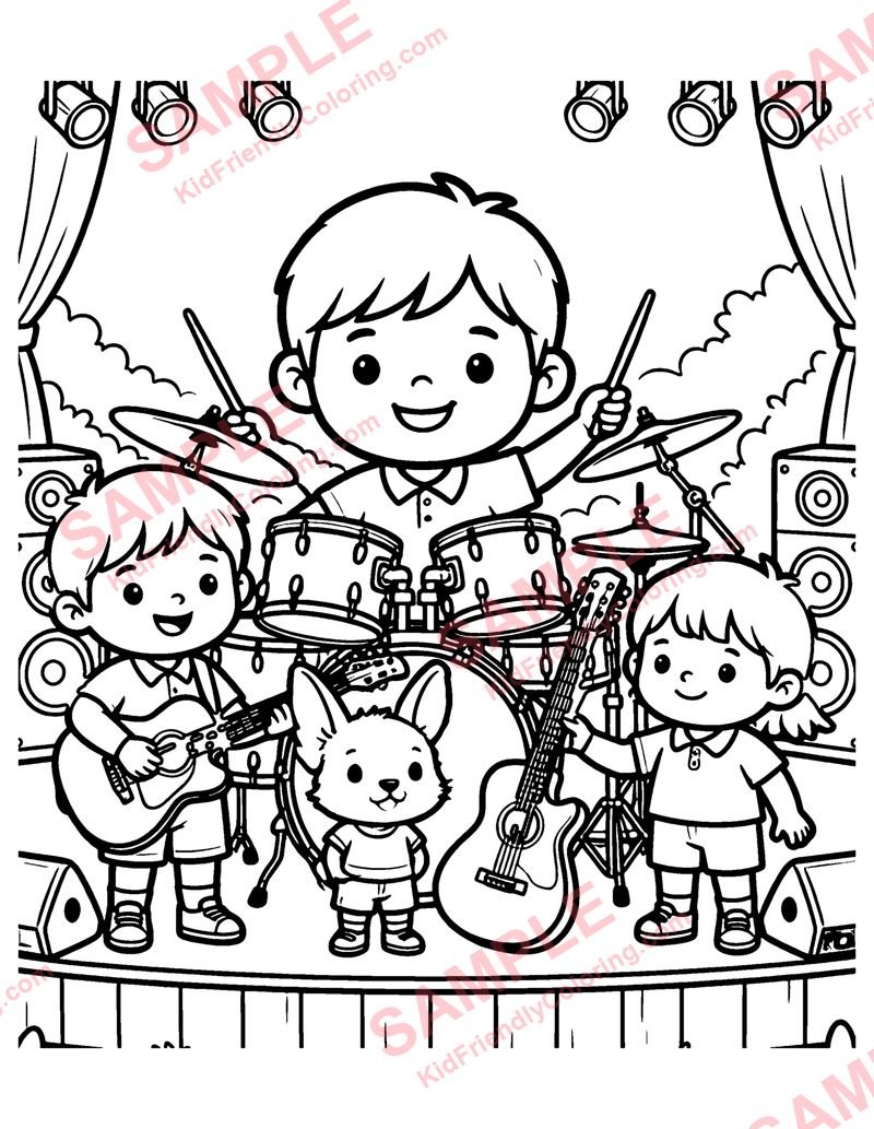 Music Stage coloring page preview