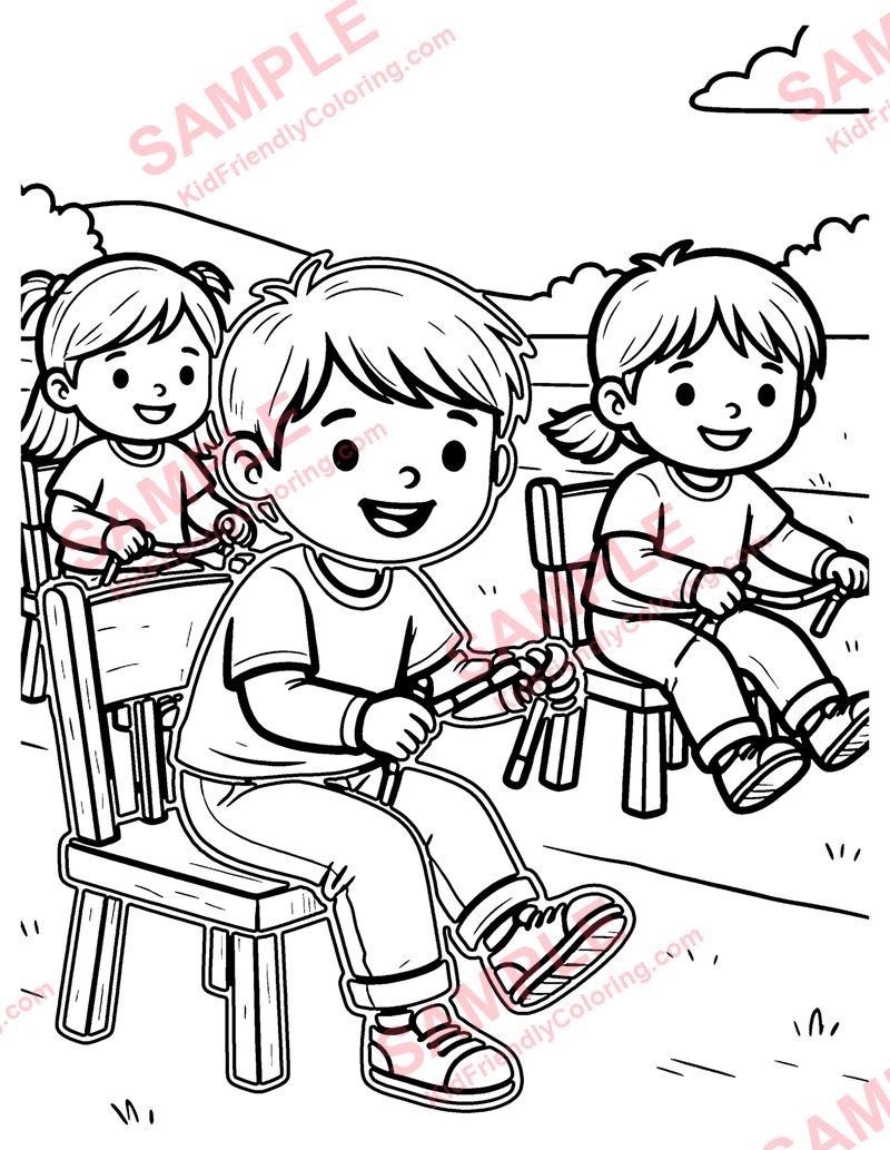 Musical Chairs coloring page preview