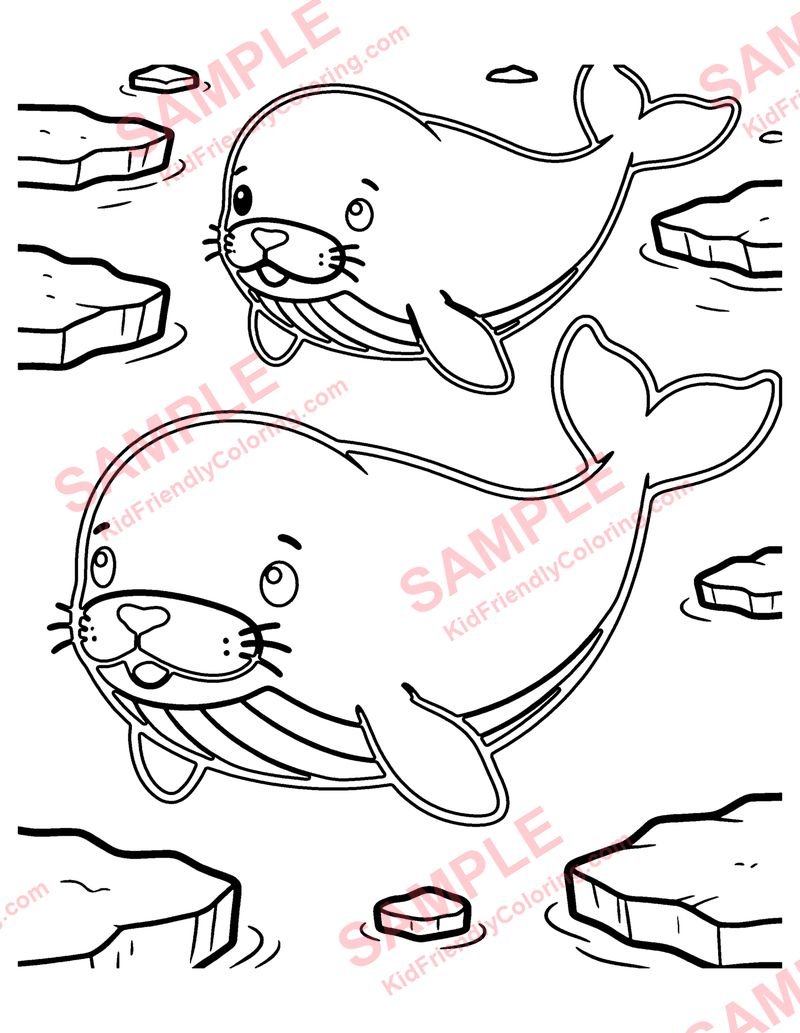 Narwhal Pod coloring page preview