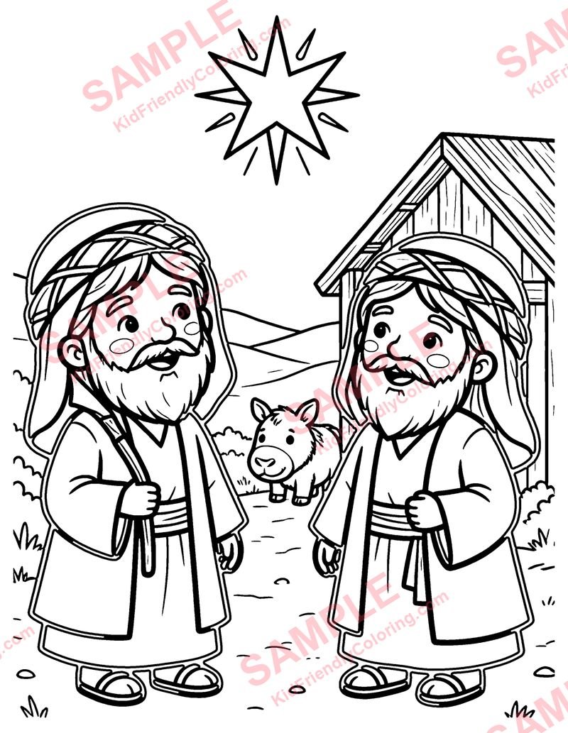 Nativity Star coloring page preview