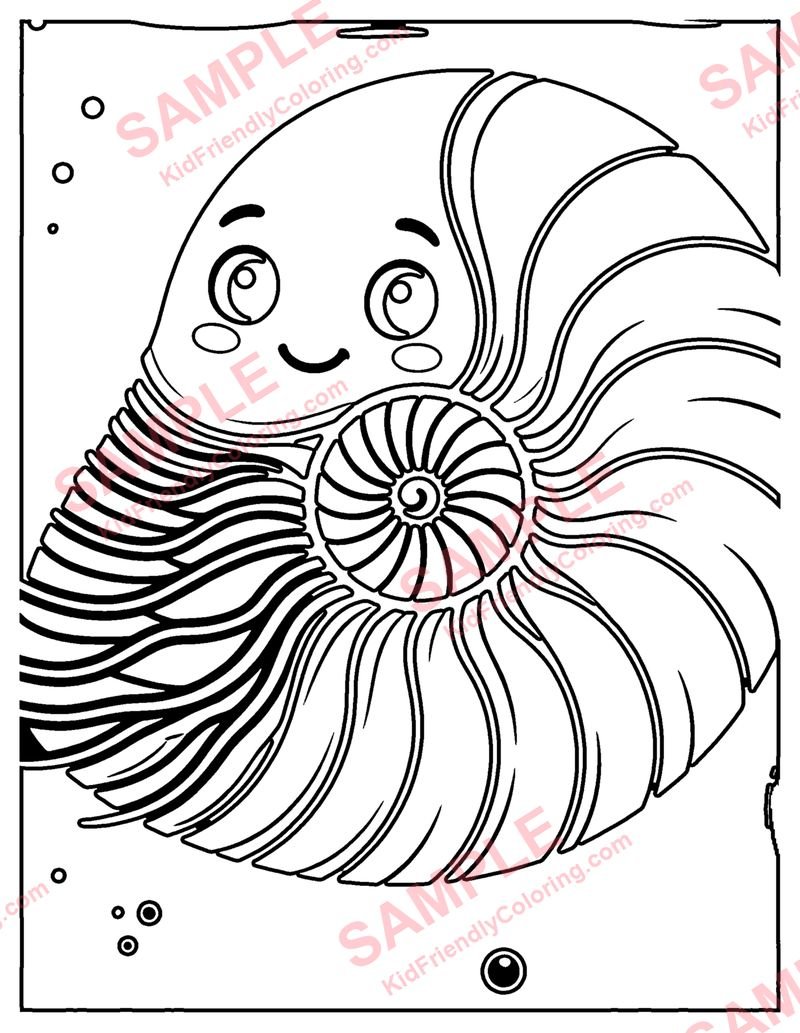 Nautilus coloring page preview