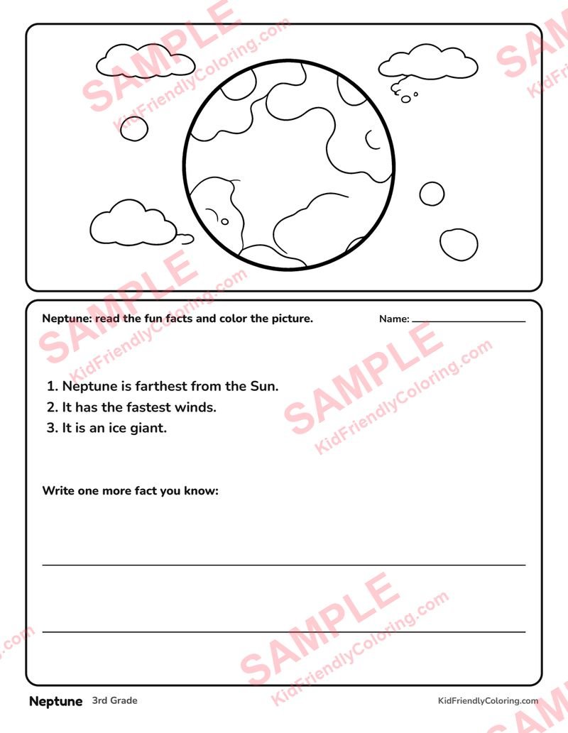 Neptune coloring page preview