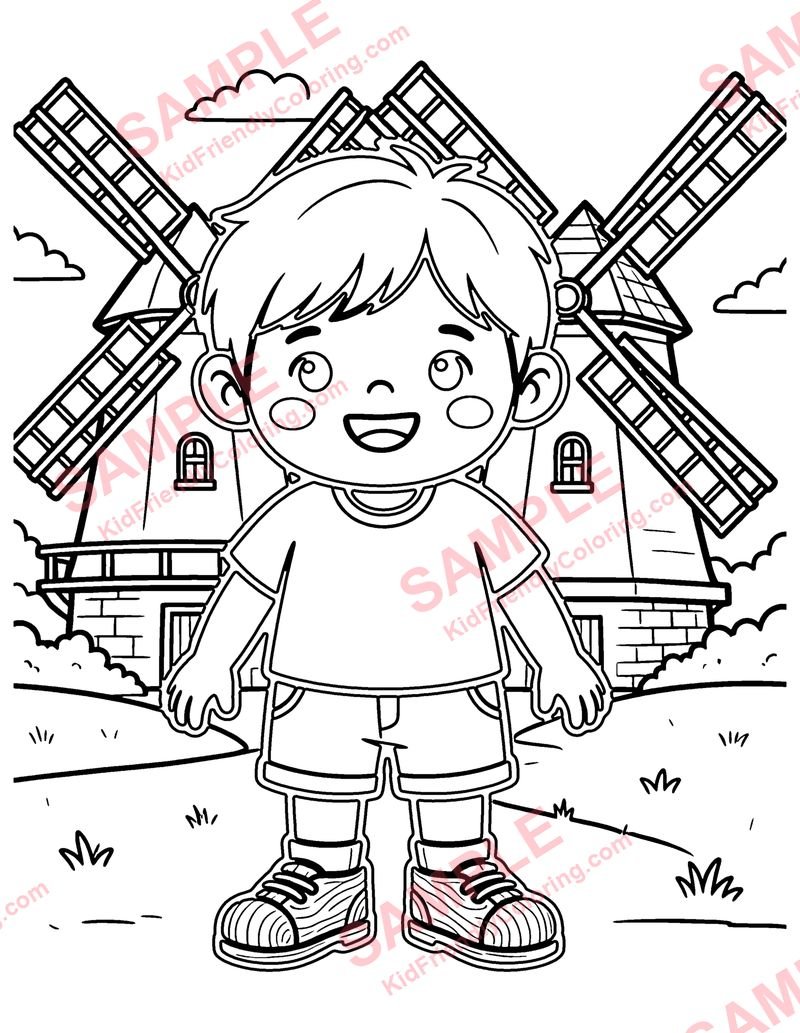 Netherlands coloring page preview