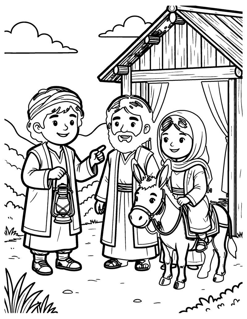 No Room at the Inn coloring page preview