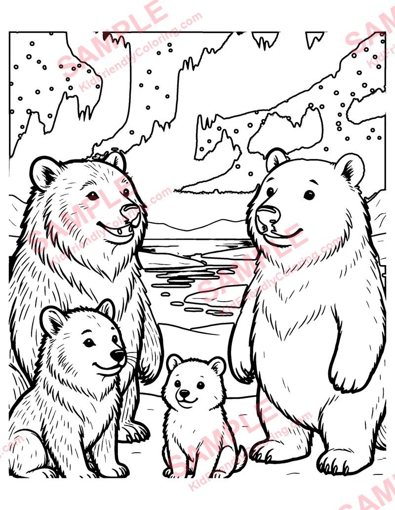 Northern Lights coloring page preview