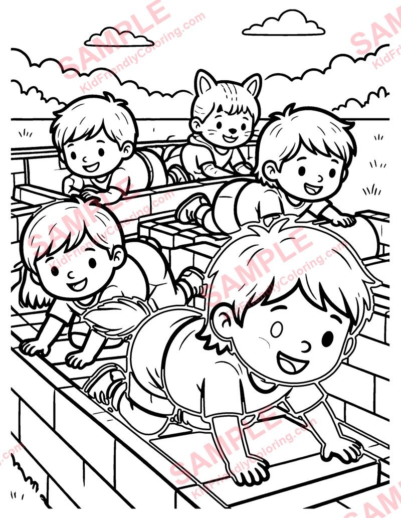 Obstacle Course coloring page preview