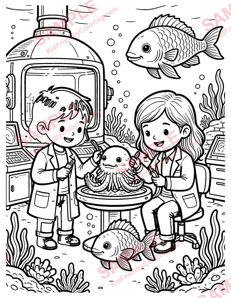 Ocean Lab coloring page preview