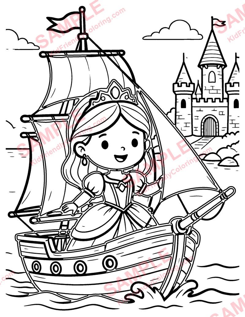 Ocean Princess coloring page preview
