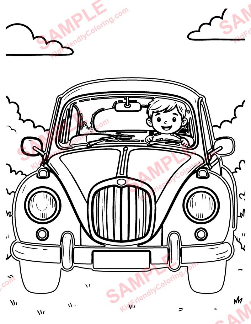 Old-Fashioned Car coloring page preview