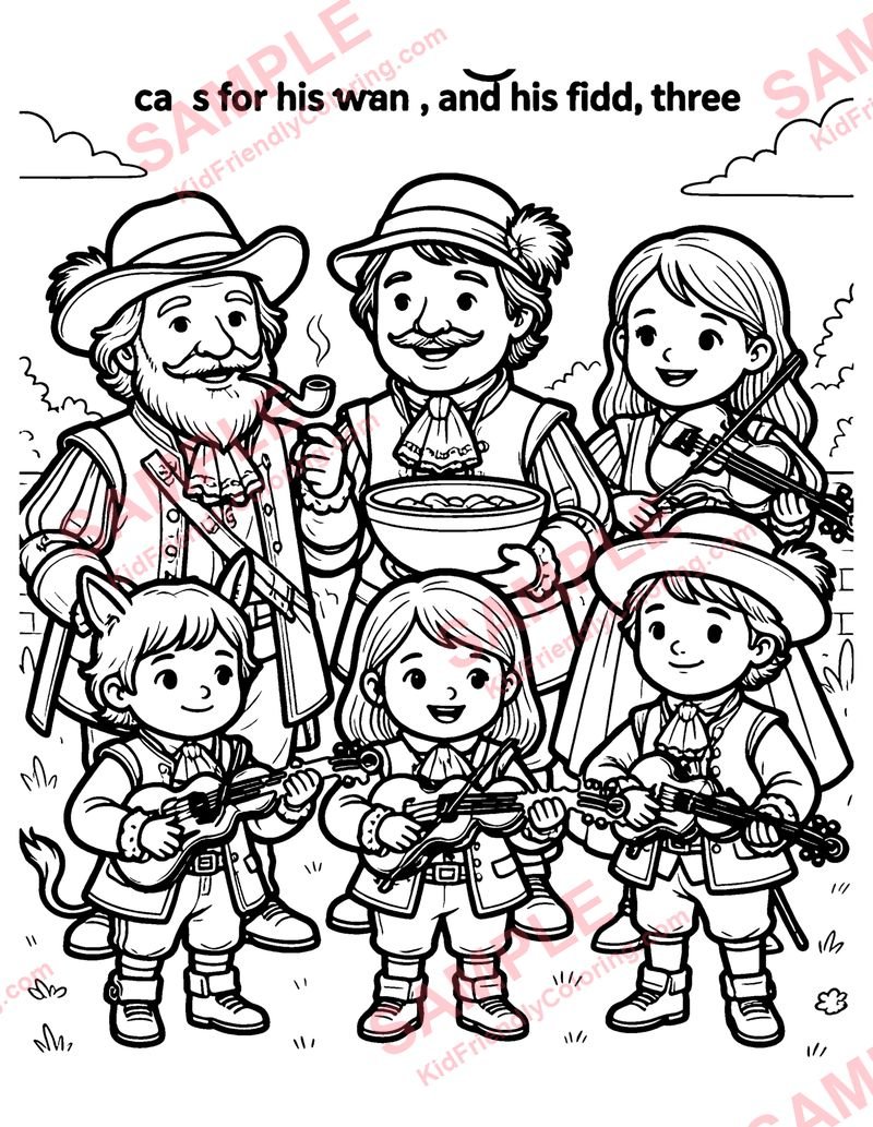Old King Cole coloring page preview
