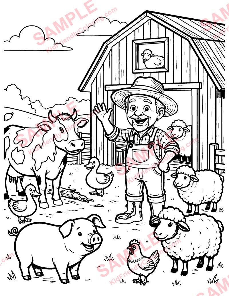 Old MacDonald Had a Farm coloring page preview
