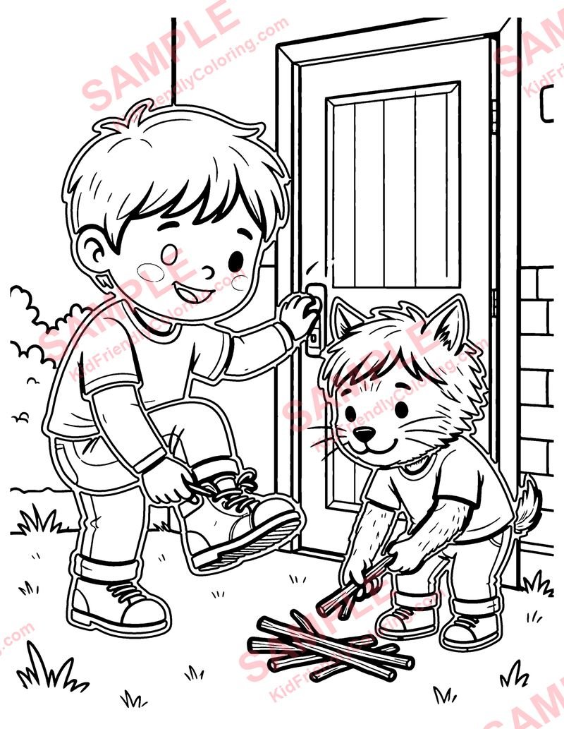 One, Two, Buckle My Shoe coloring page preview