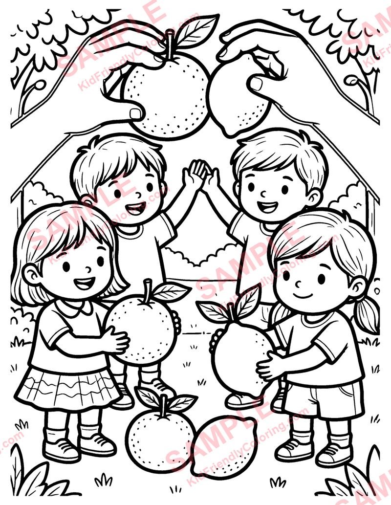 Oranges and Lemons coloring page preview