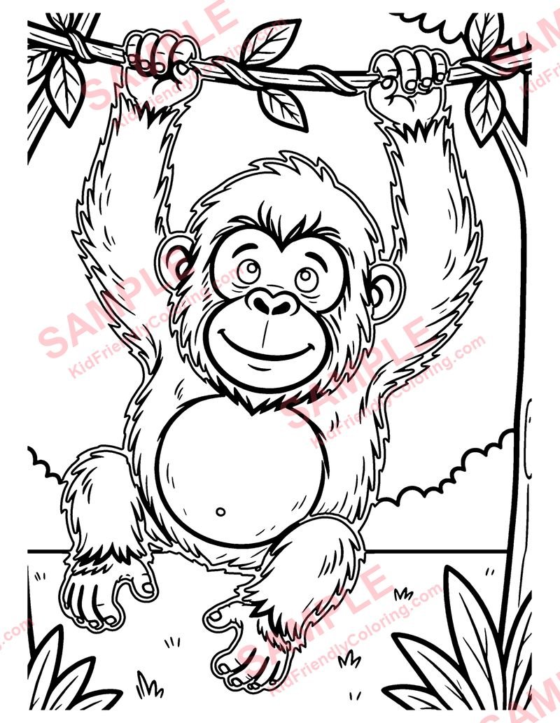 Orangutan coloring page preview