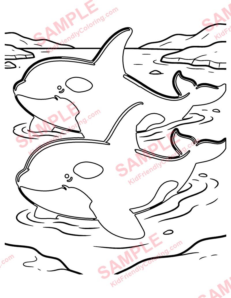 Orca Pod coloring page preview