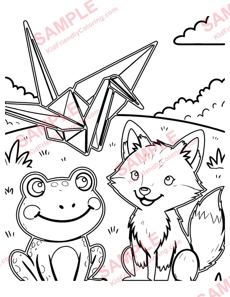 Origami Animals coloring page preview