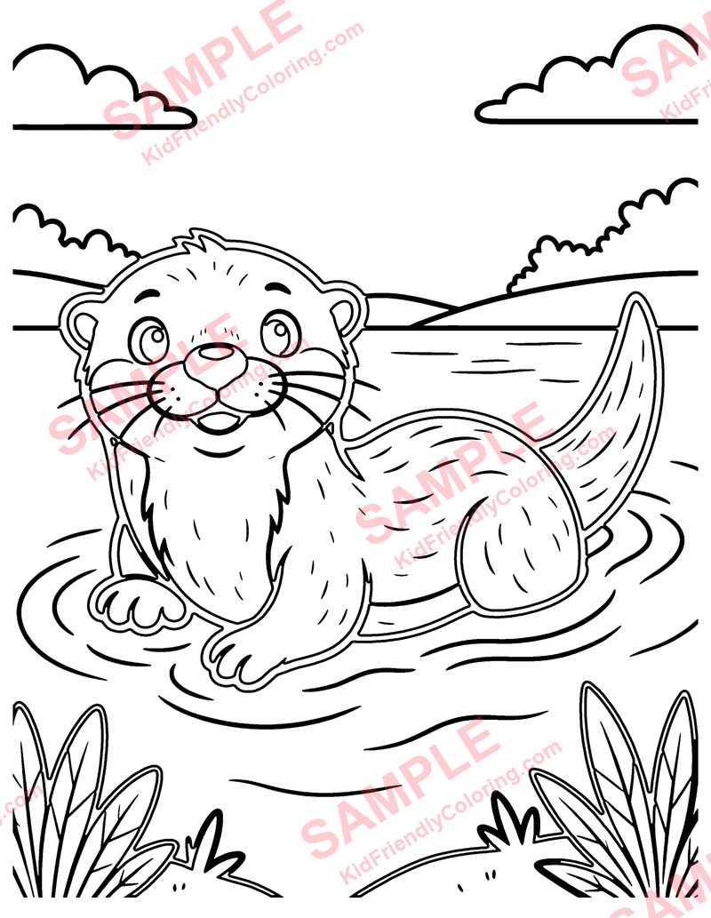Otter coloring page preview
