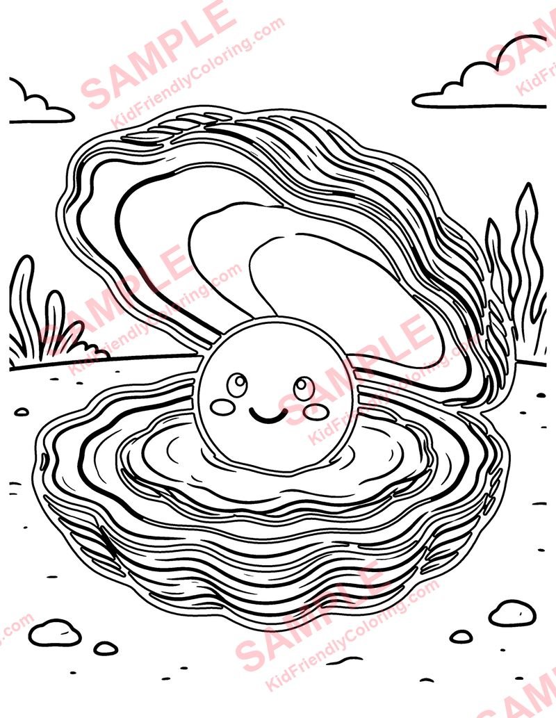 Oyster and Pearl coloring page preview
