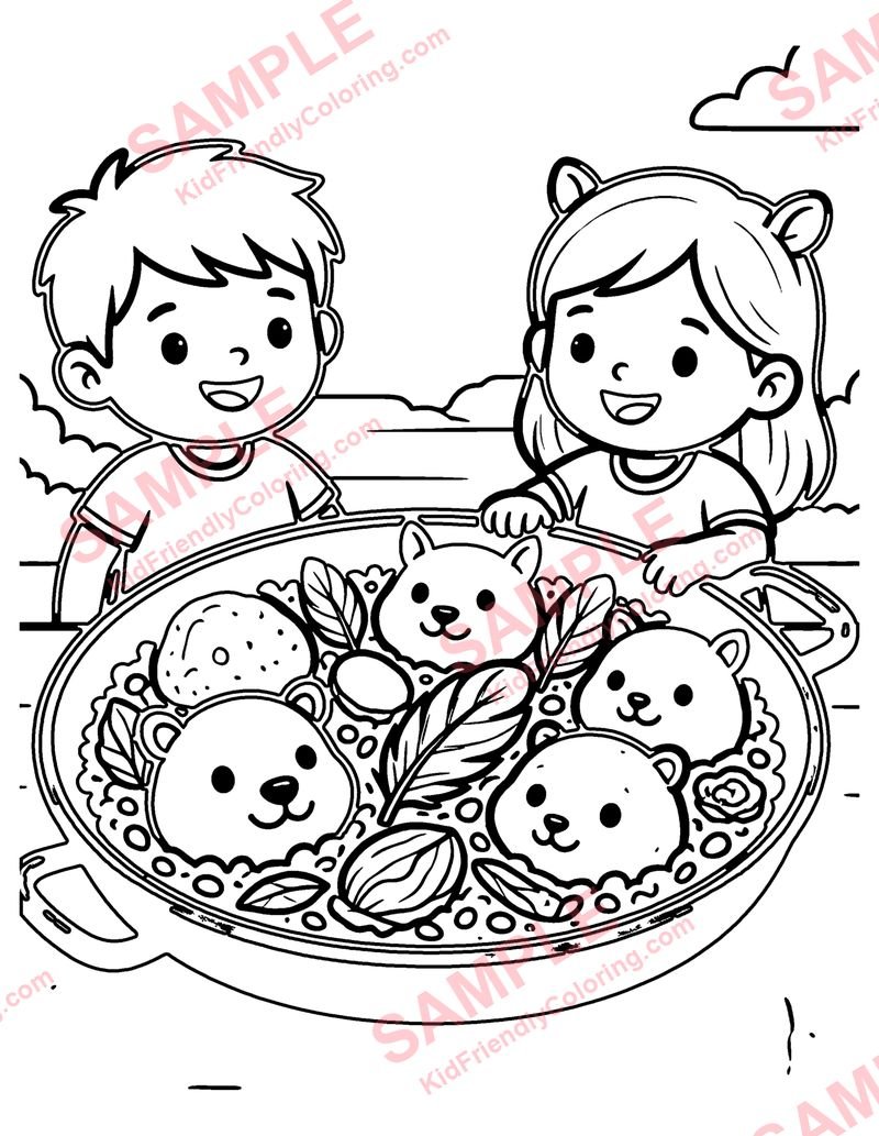 Paella coloring page preview