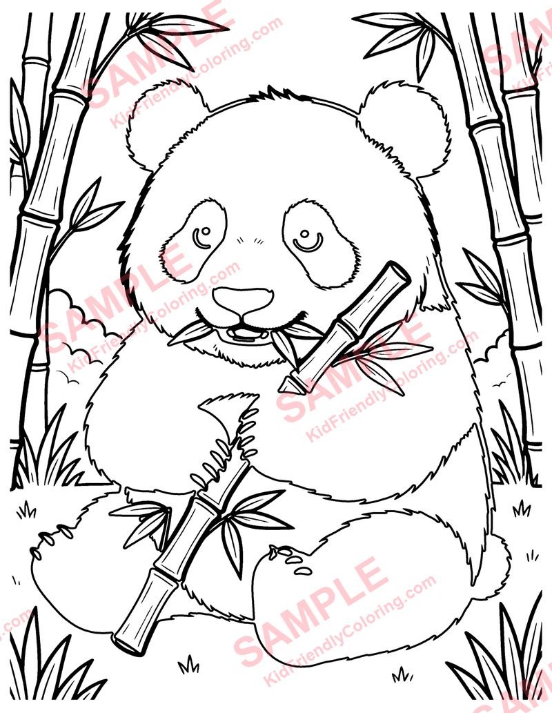 Panda Bear coloring page preview