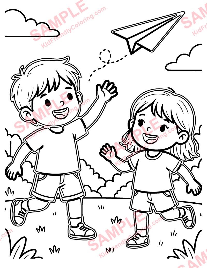 Paper Airplanes coloring page preview
