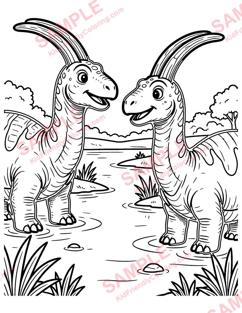 Parasaurolophus Song coloring page preview