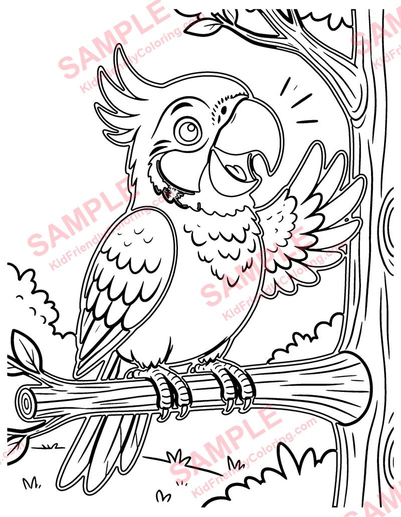 Parrot Talk coloring page preview