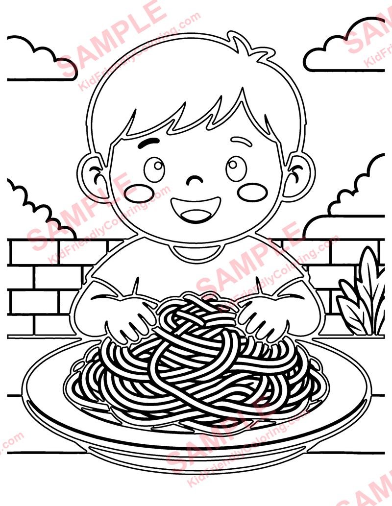 Pasta coloring page preview