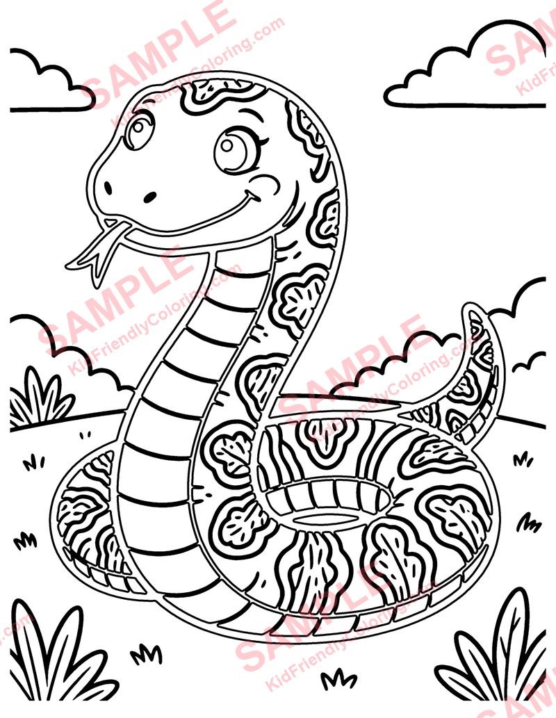 Pattern Snake coloring page preview