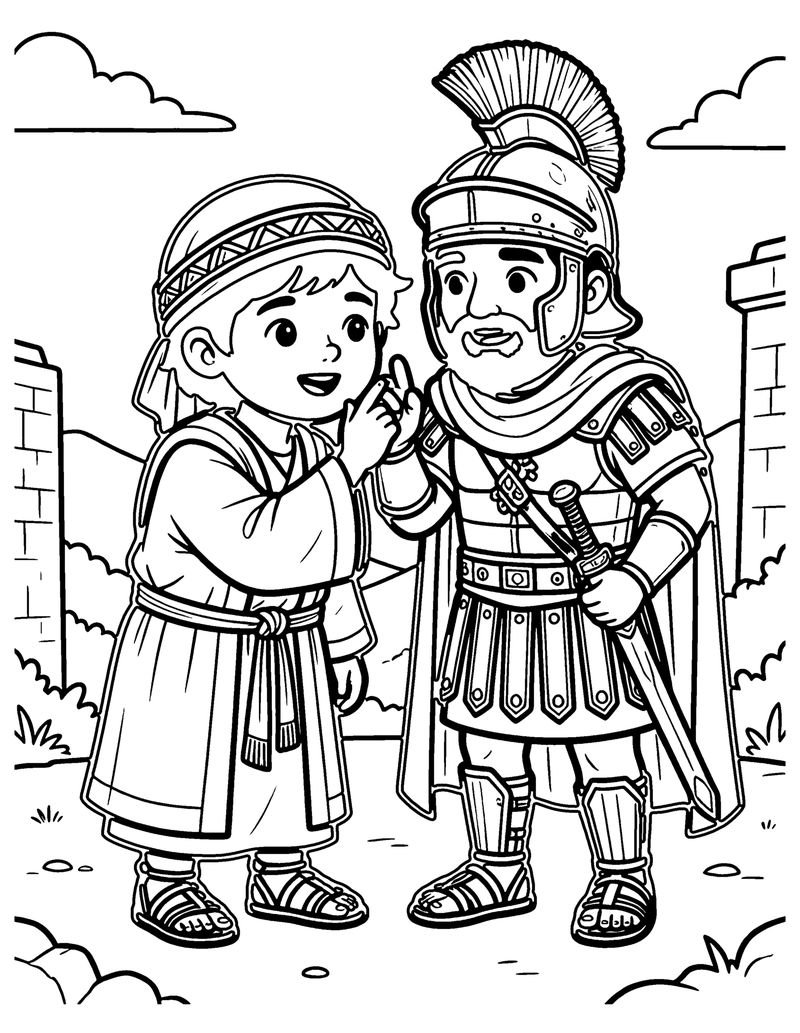 Paul's Nephew Helps coloring page preview