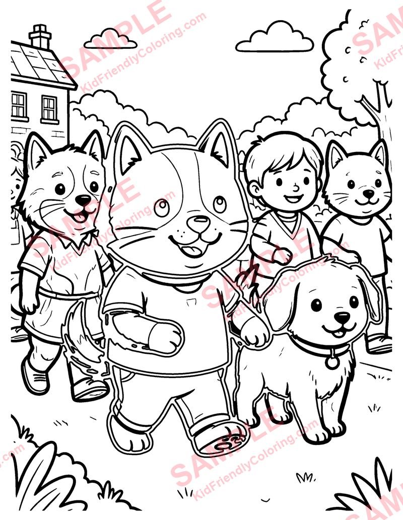 Pet Parade coloring page preview