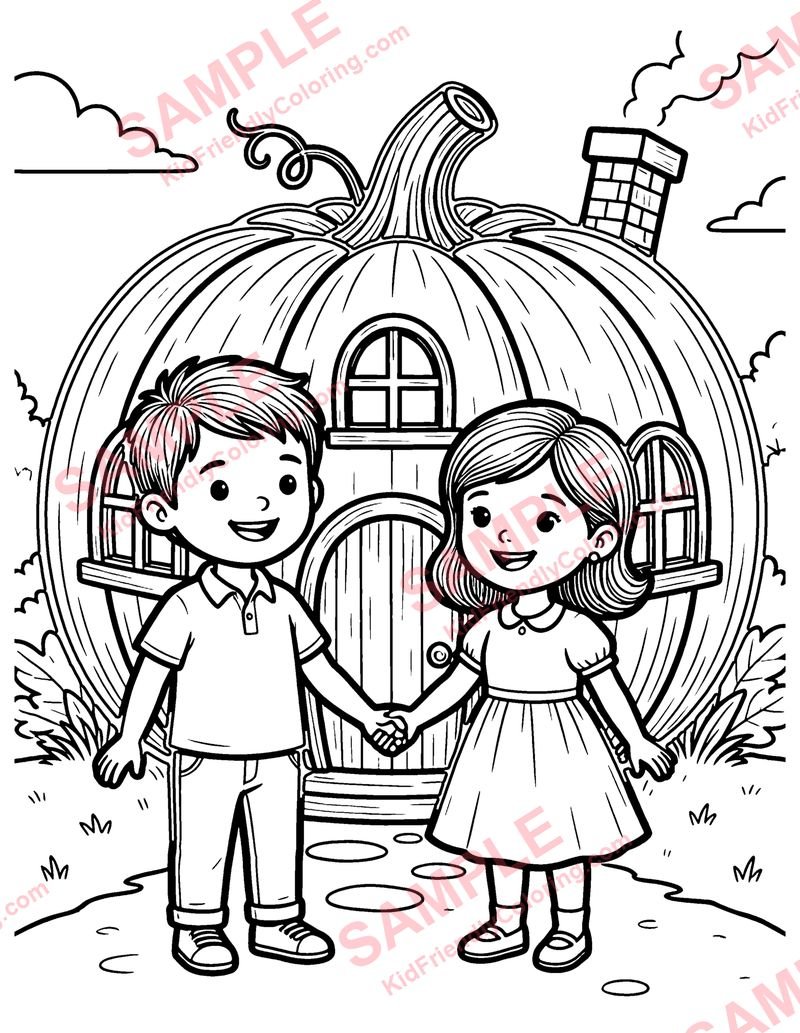 Peter, Peter, Pumpkin Eater coloring page preview