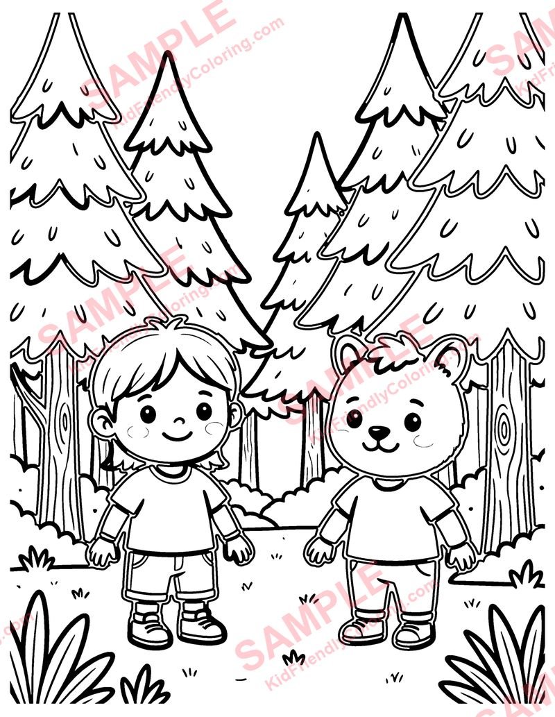 Pine Forest coloring page preview