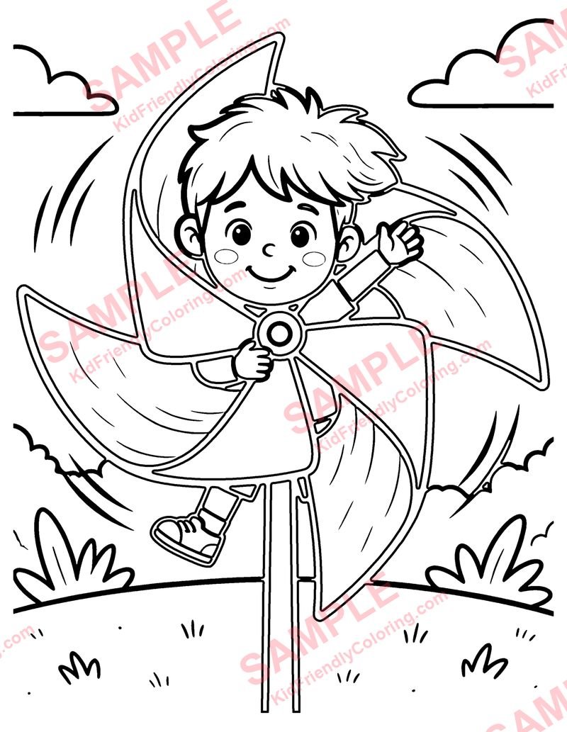 Pinwheel coloring page preview