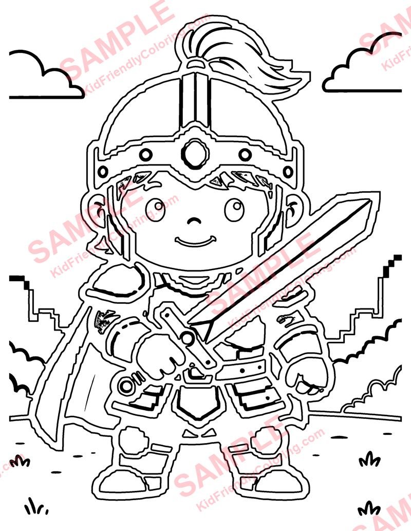 Pixel Hero coloring page preview