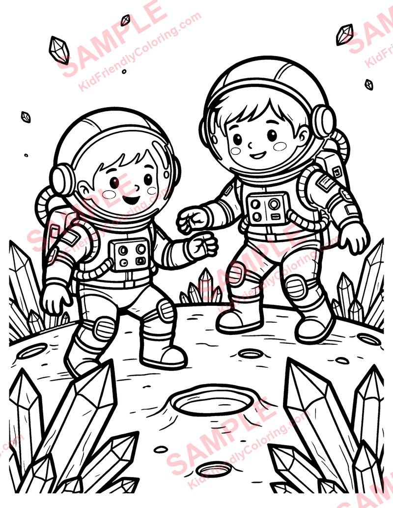 Planet of Crystals coloring page preview