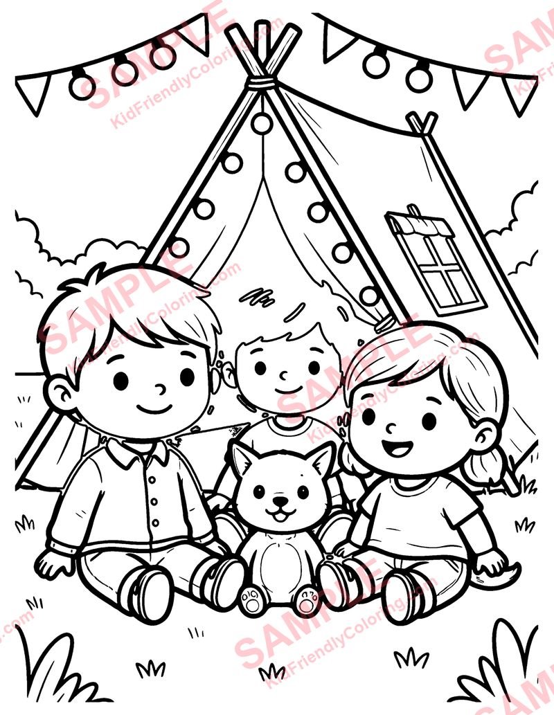 Play Tent coloring page preview