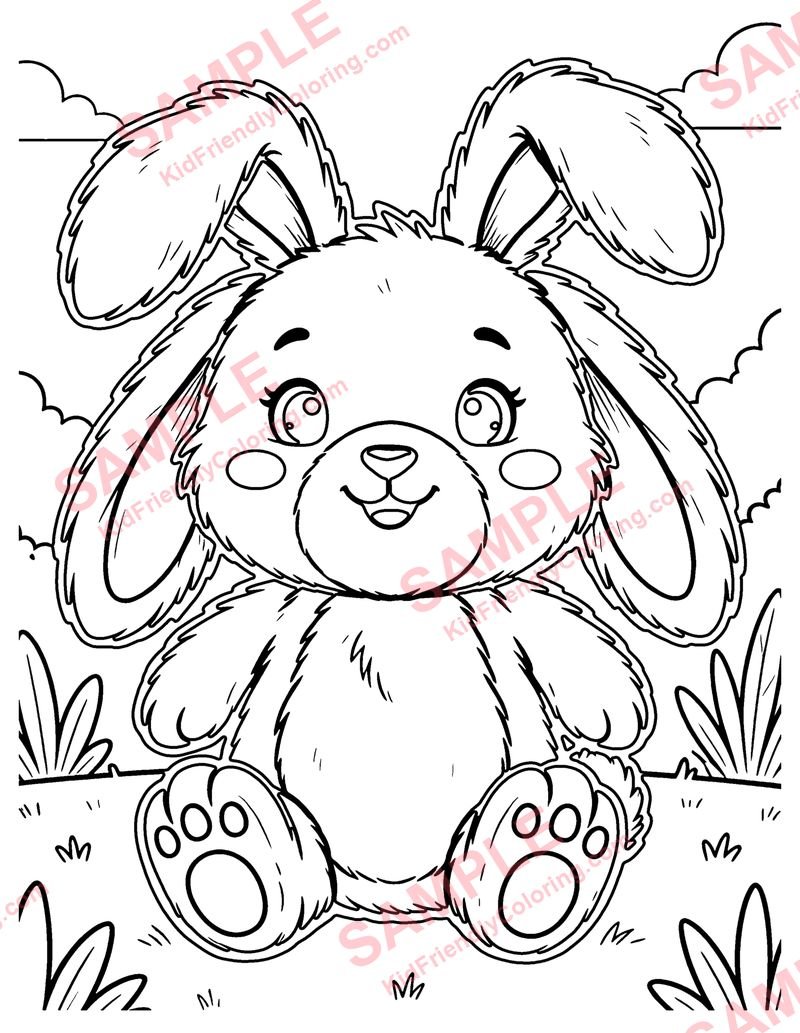 Plush Bunny coloring page preview