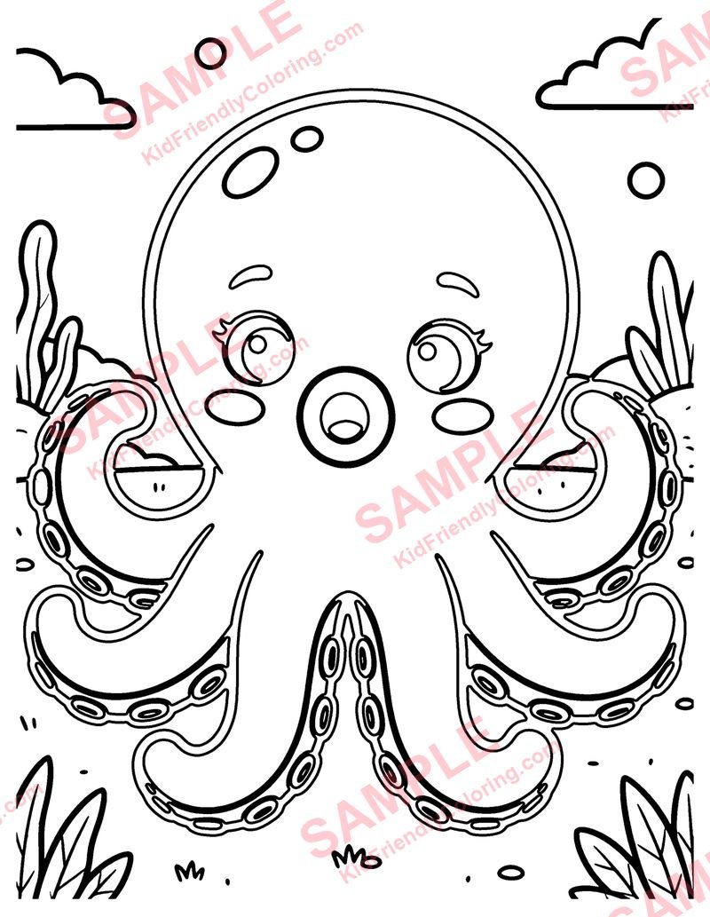 Plush Octopus coloring page preview