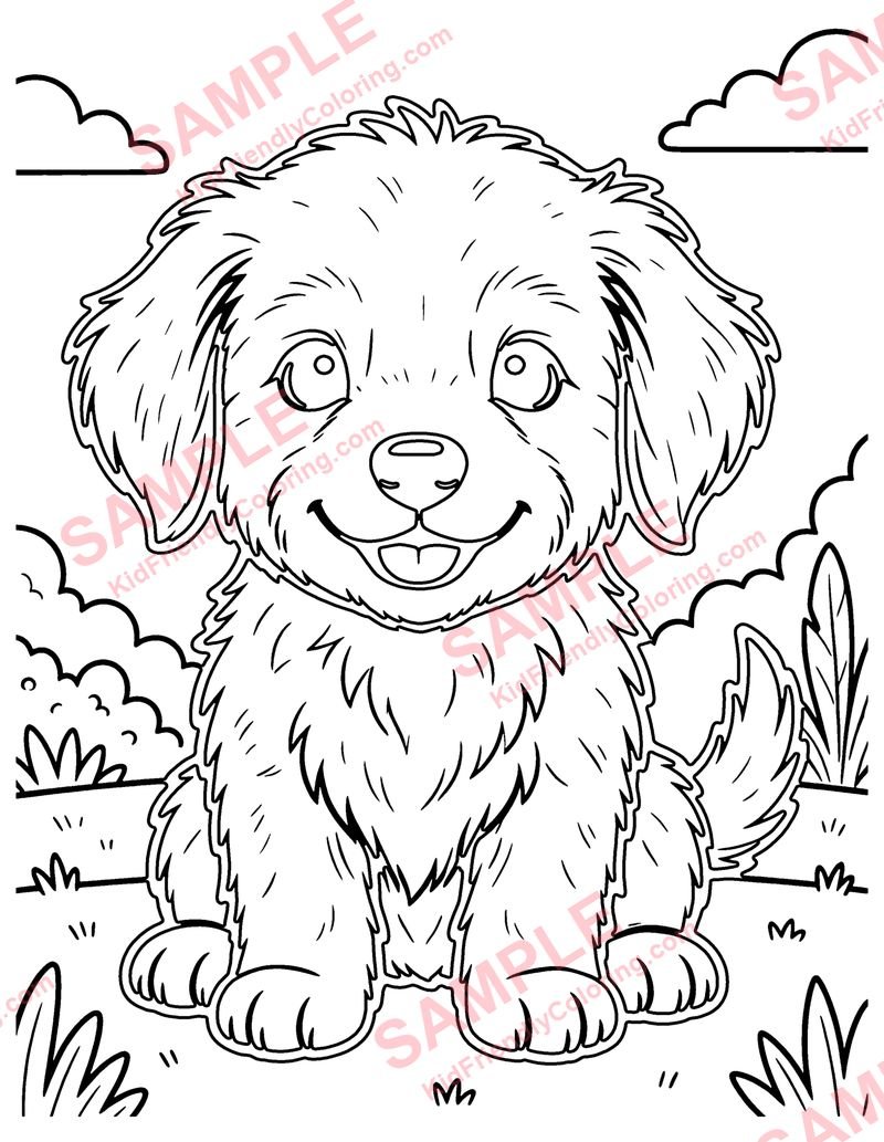 Plush Puppy coloring page preview