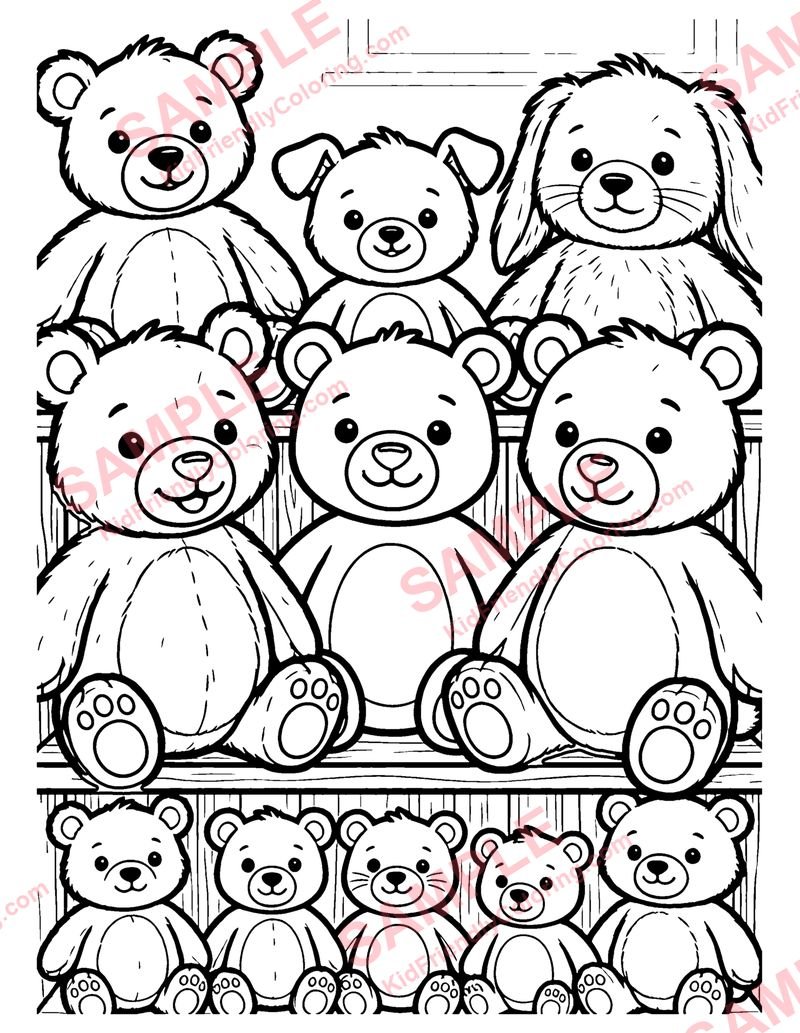 Plush Shelf coloring page preview
