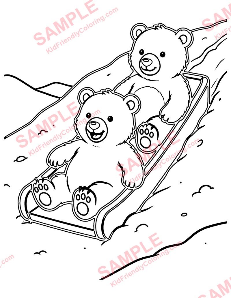 Polar Bear Cubs coloring page preview