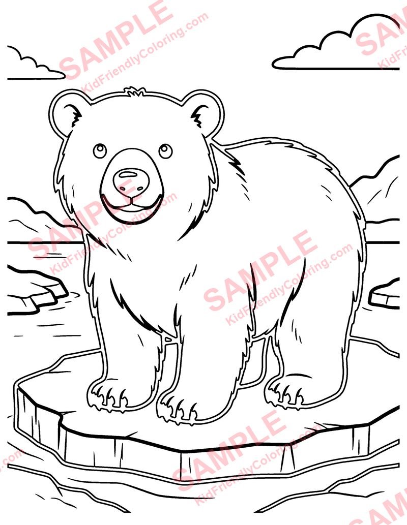 Polar Bear coloring page preview
