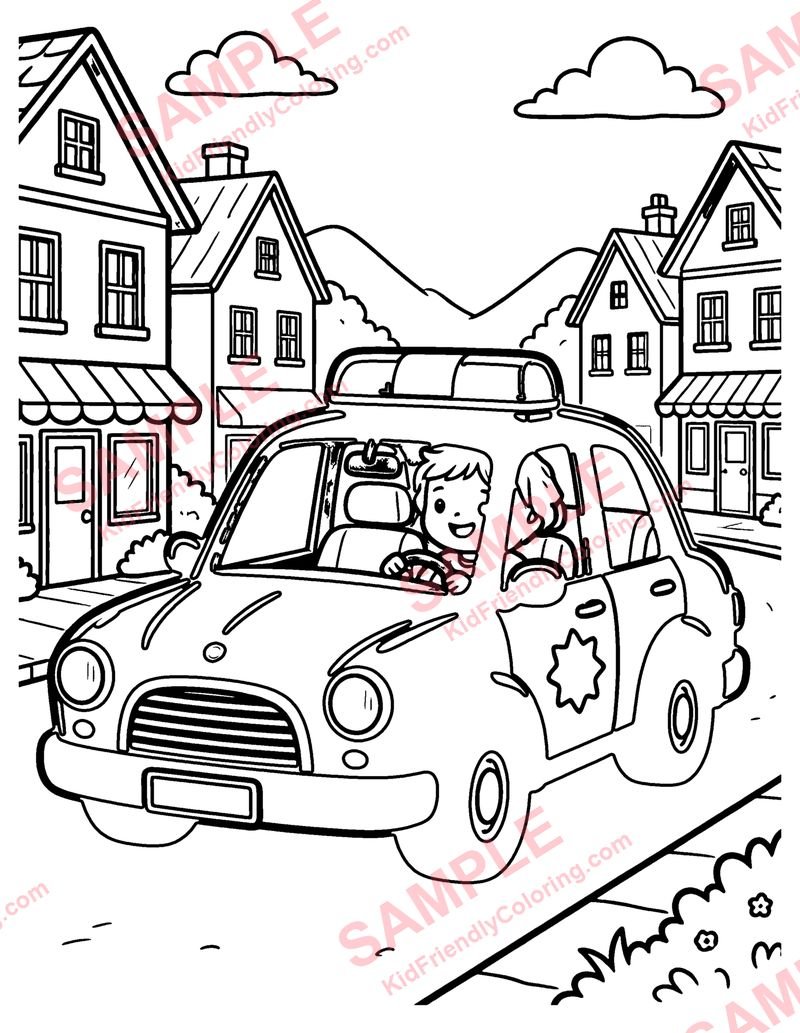 Police Car coloring page preview