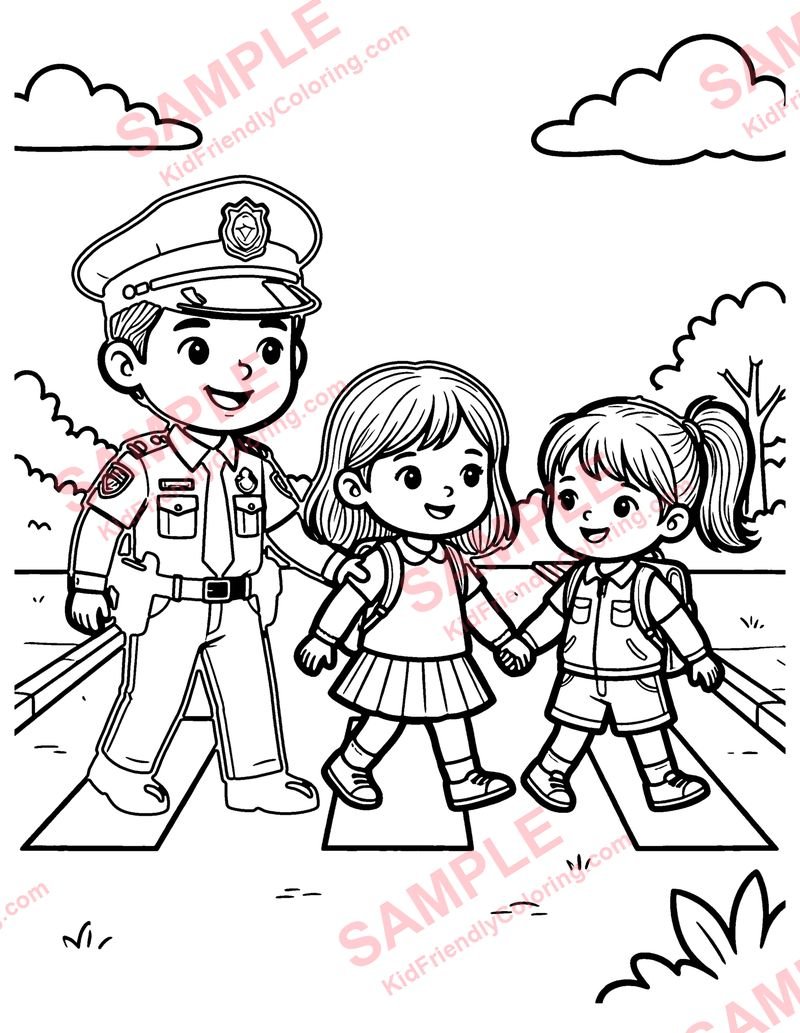 Police Officer coloring page preview