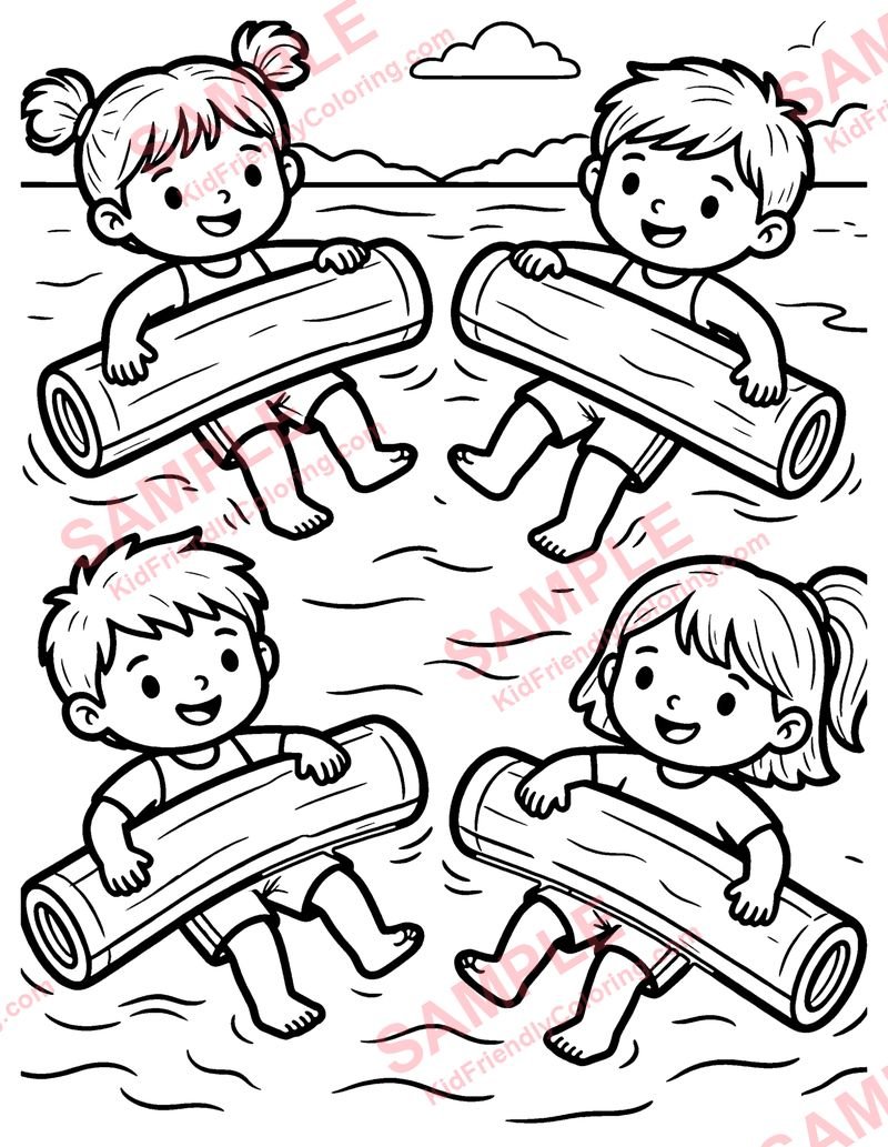 Pool Noodles coloring page preview