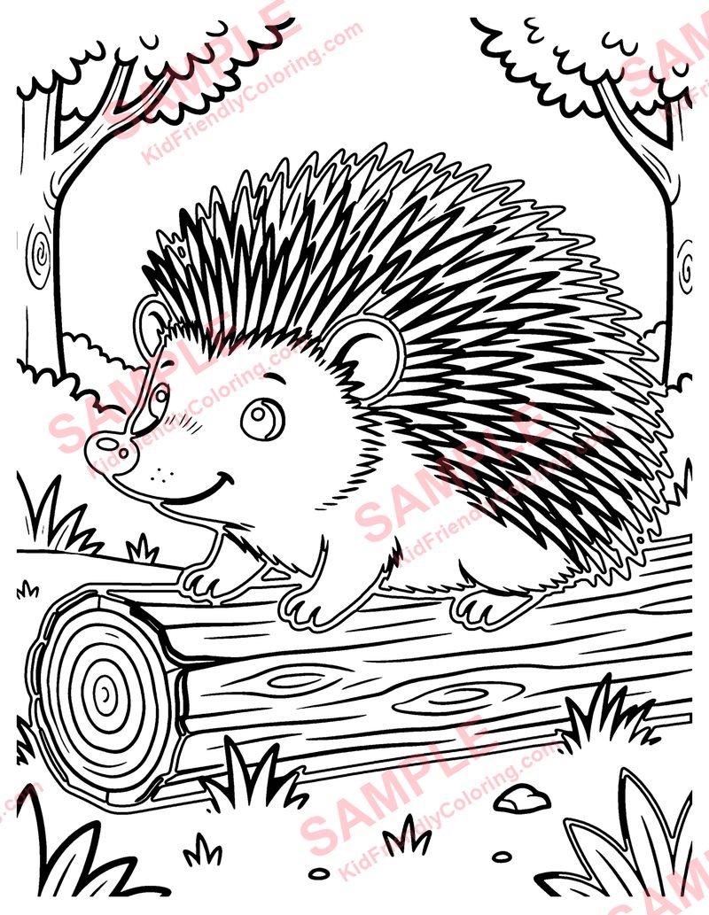 Porcupine coloring page preview