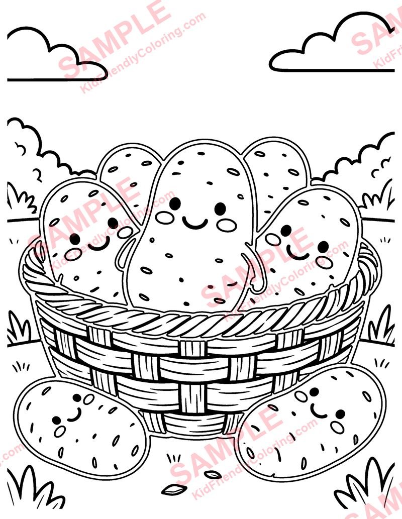 Potatoes coloring page preview